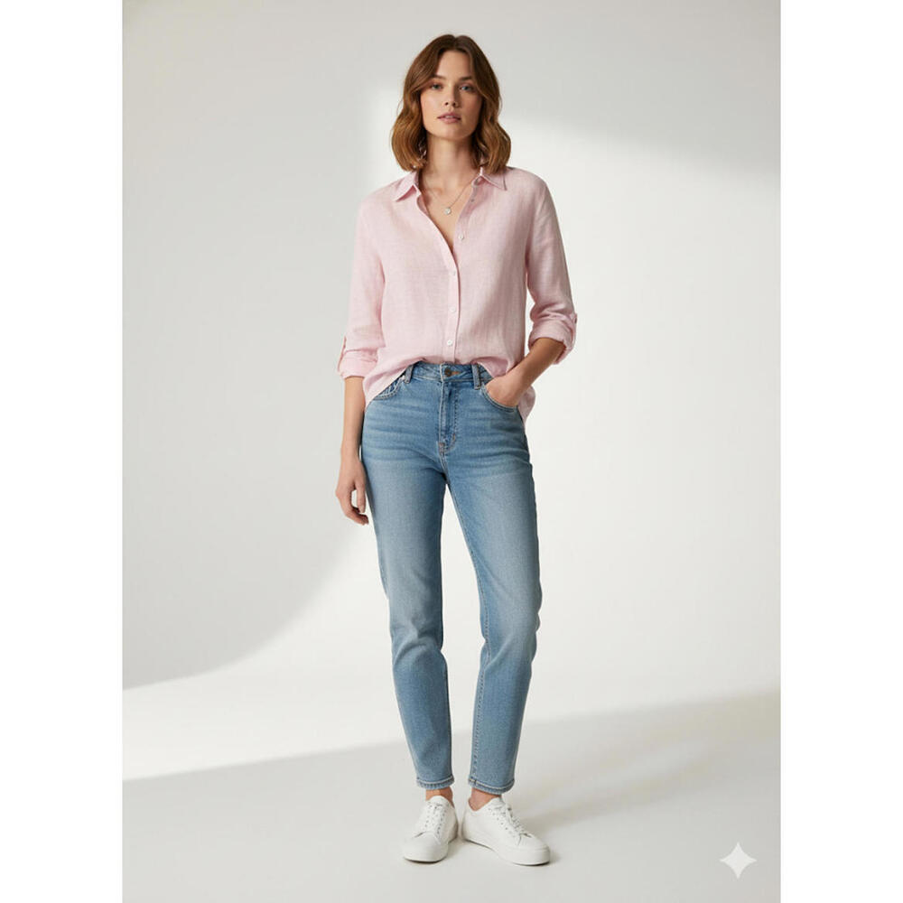 Joie 100% Linen Pink Button-Down Shirt minimalist capsule S